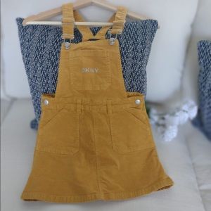 DKNY Mustard Girls Cargo Skirtalls Overalls Sz. 12